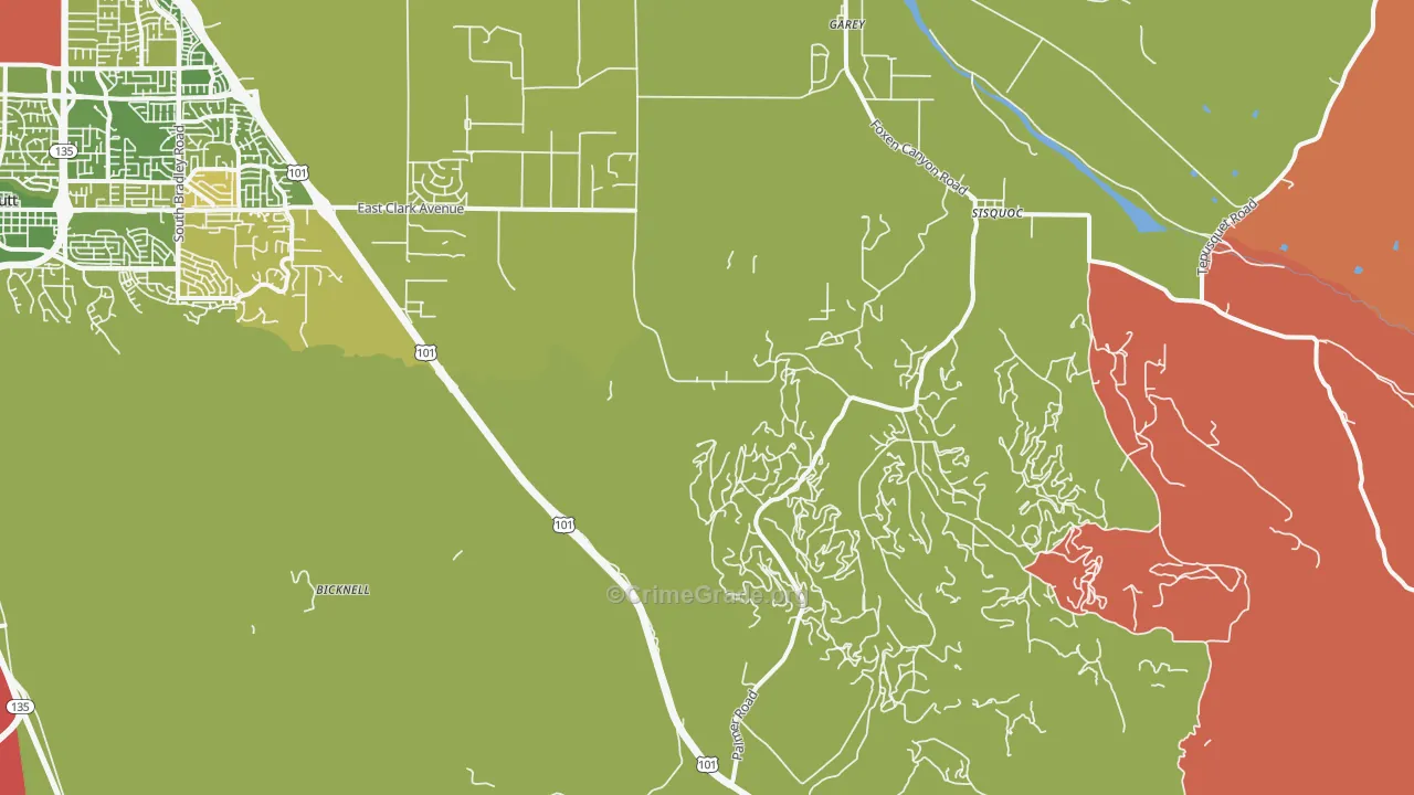 Garey, CA Map of Murder Rates