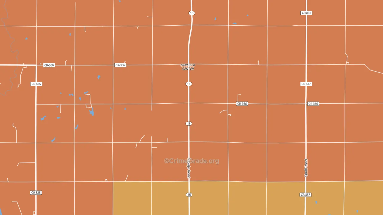 Garfield Center, KS Map of Murder Rates