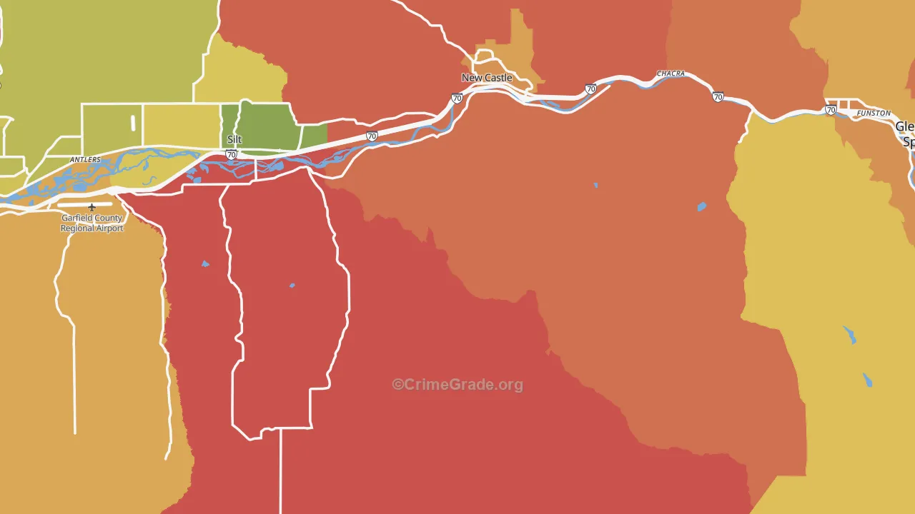 Garfield County, CO Map of Murder Rates