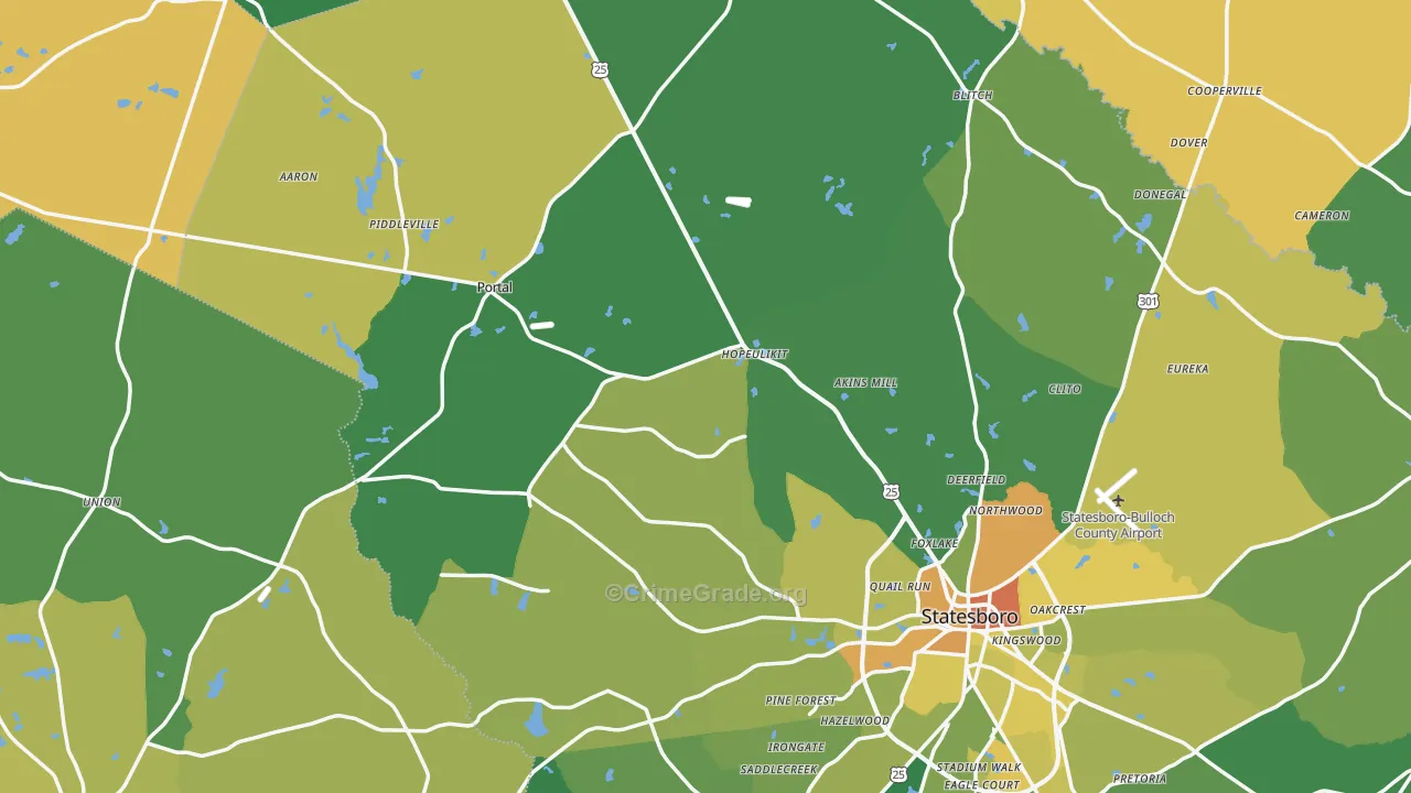 Garfield, GA Map of Murder Rates
