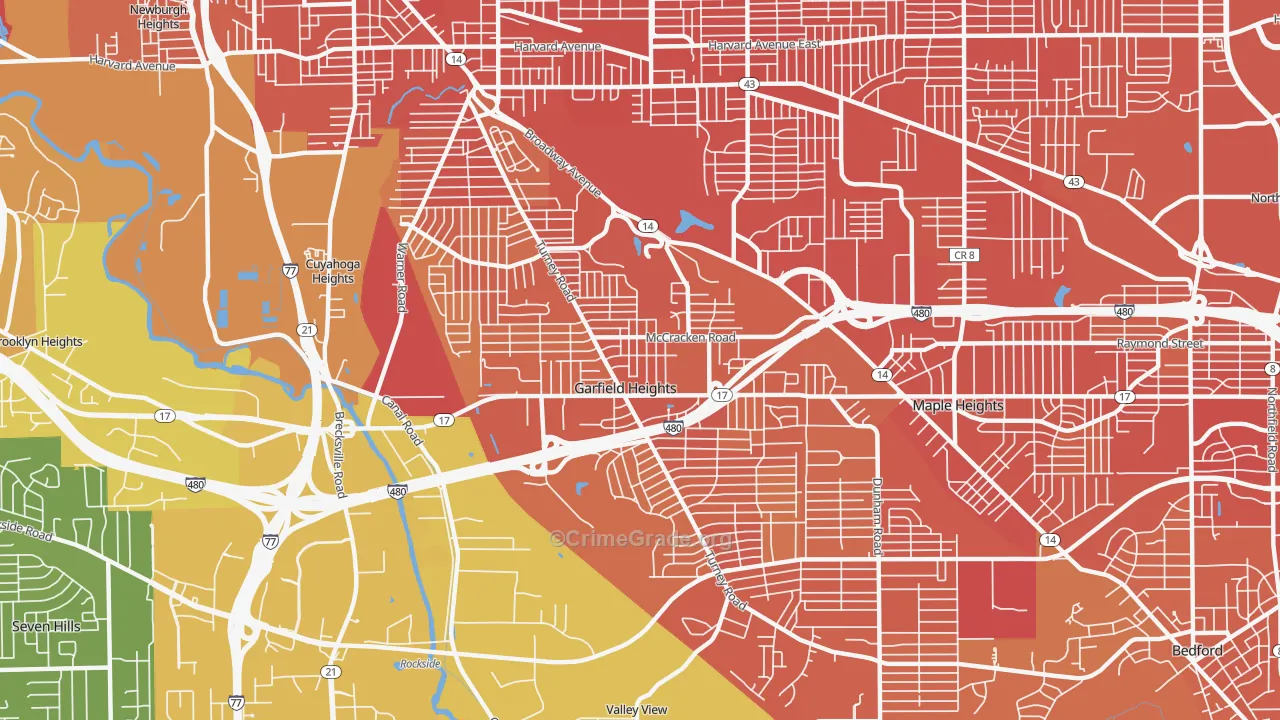 Garfield Heights, OH Map of Murder Rates