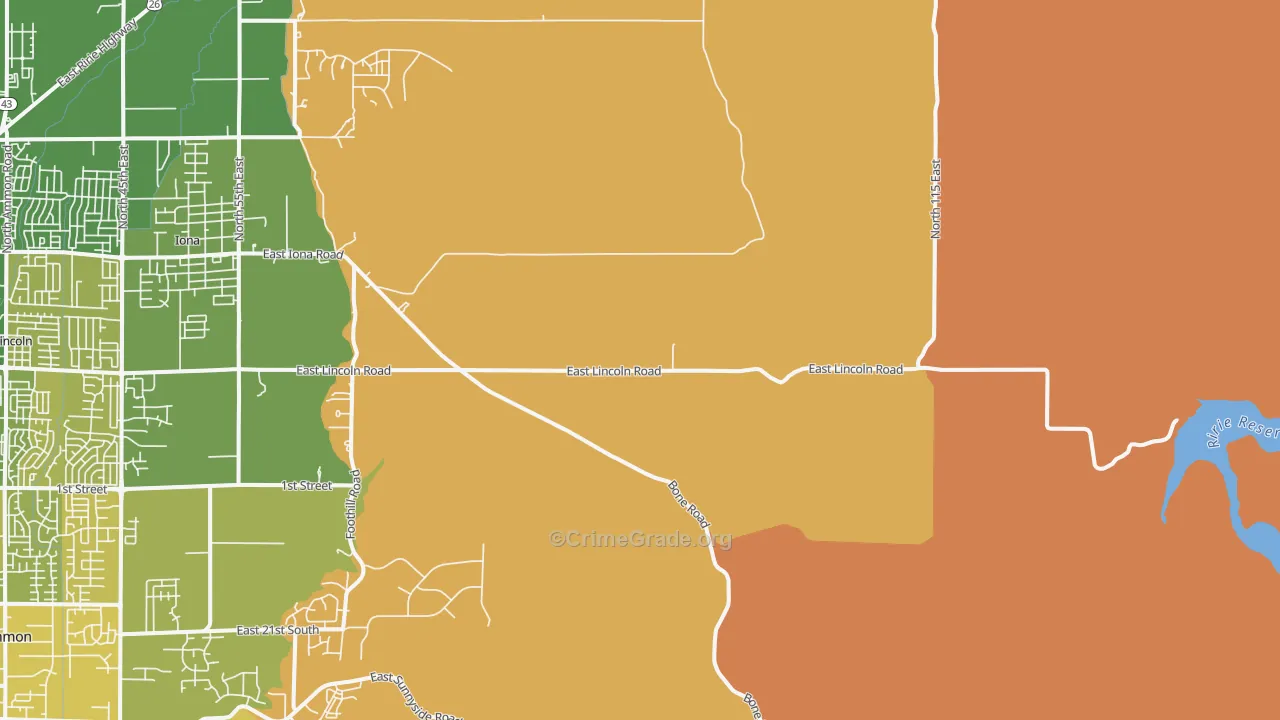 Garfield, ID Map of Murder Rates