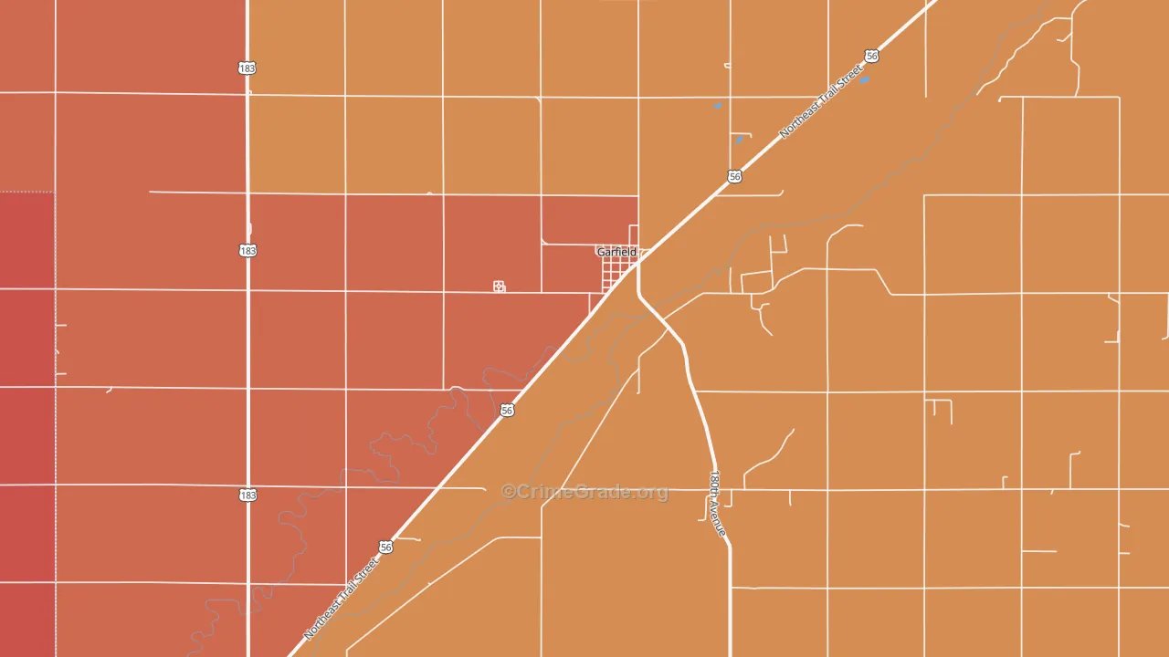 Garfield, KS Map of Murder Rates