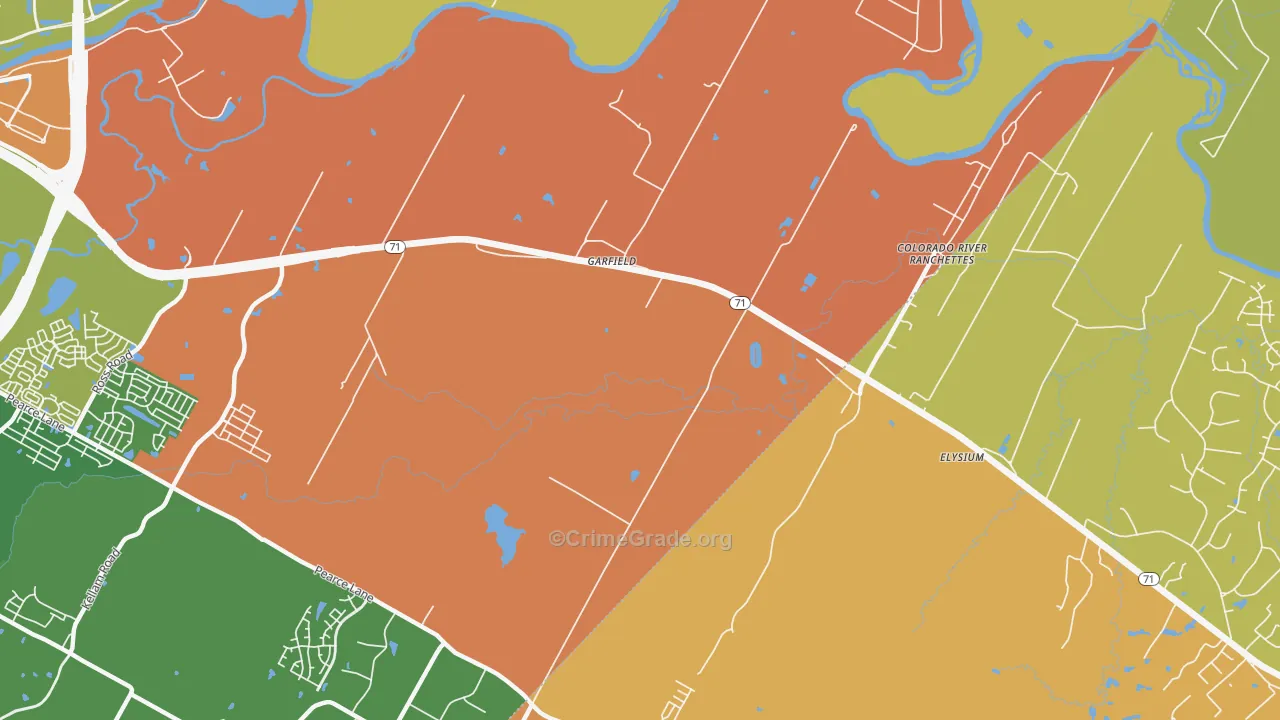 Garfield, TX Map of Murder Rates