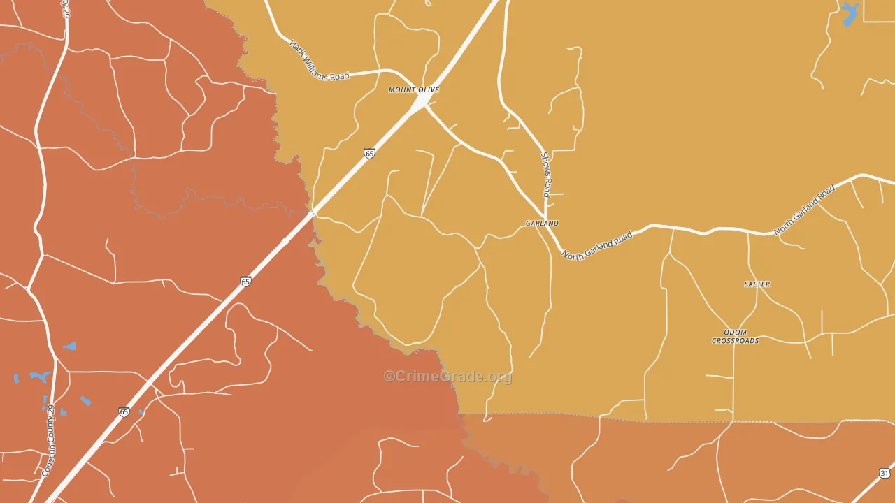 Garland, AL Map of Murder Rates