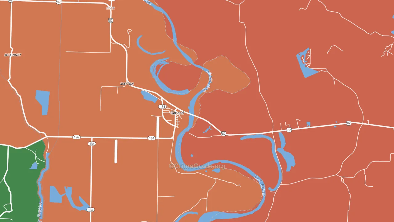 Garland, AR Map of Murder Rates