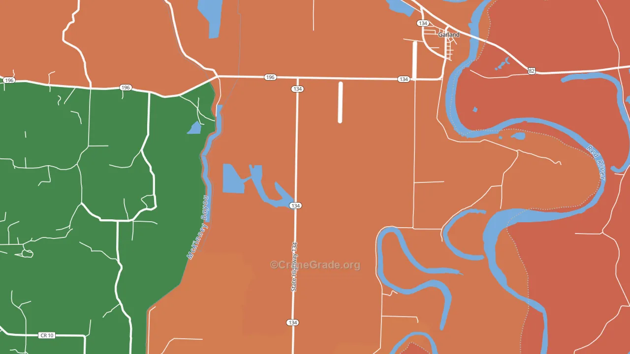 Garland City, AR Map of Murder Rates