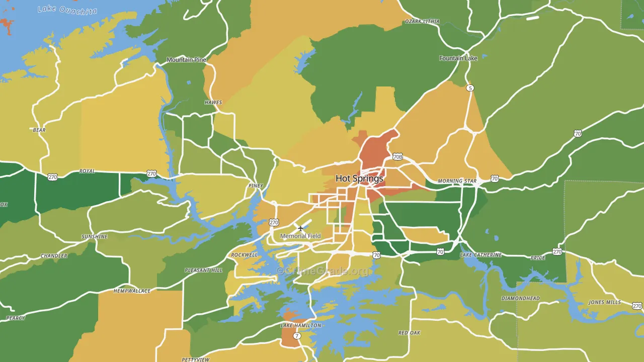 Garland County, AR Map of Murder Rates