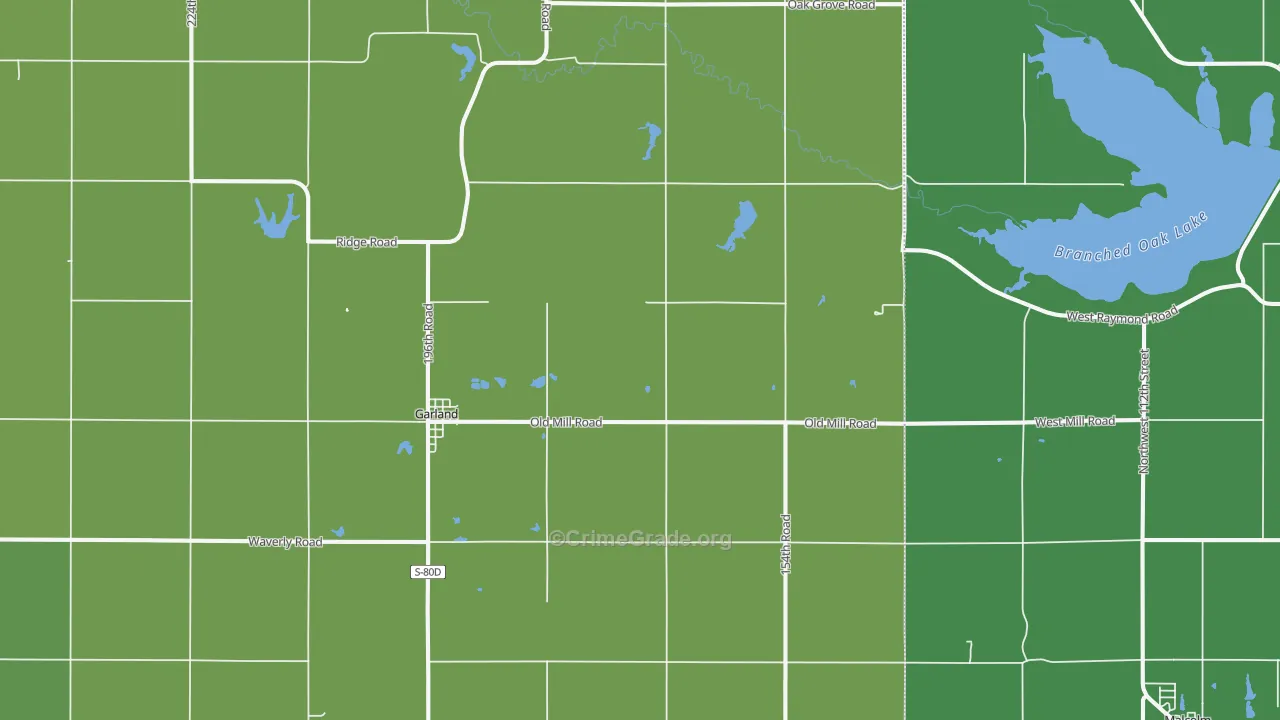 Garland, NE Map of Murder Rates