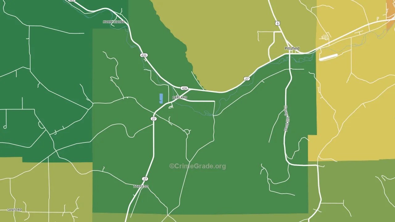 Garland, PA Map of Murder Rates