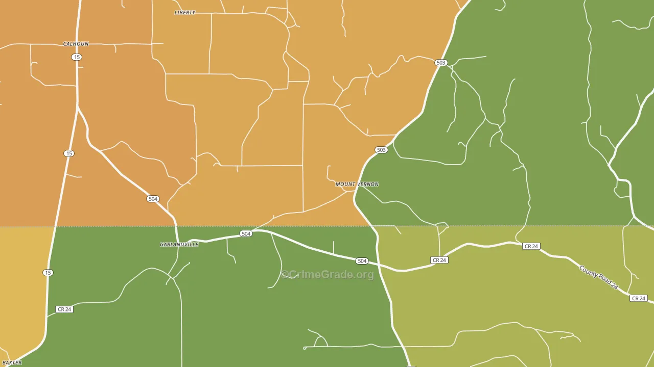 Garlandville, MS Map of Murder Rates