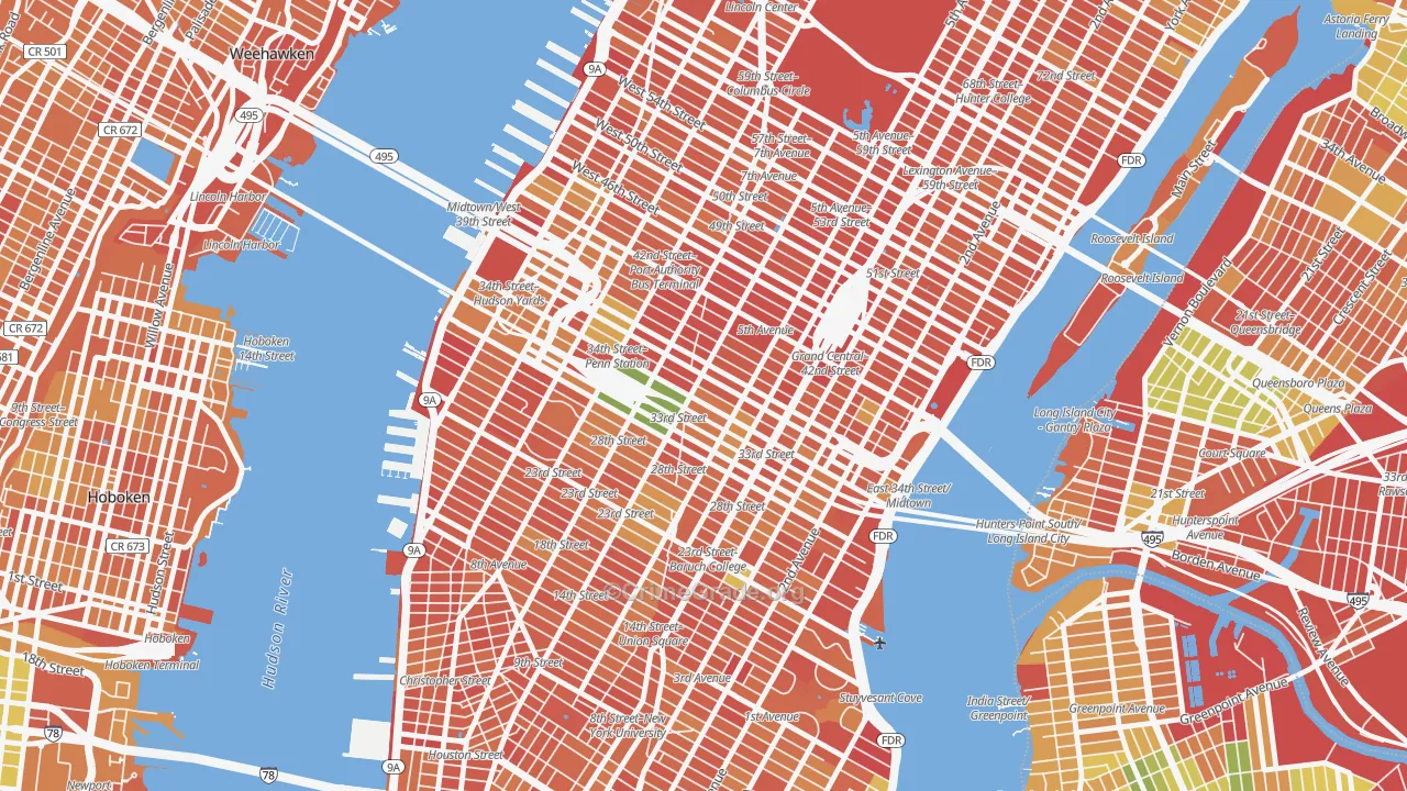 Garment District, Manhattan, NY Map of Murder Rates