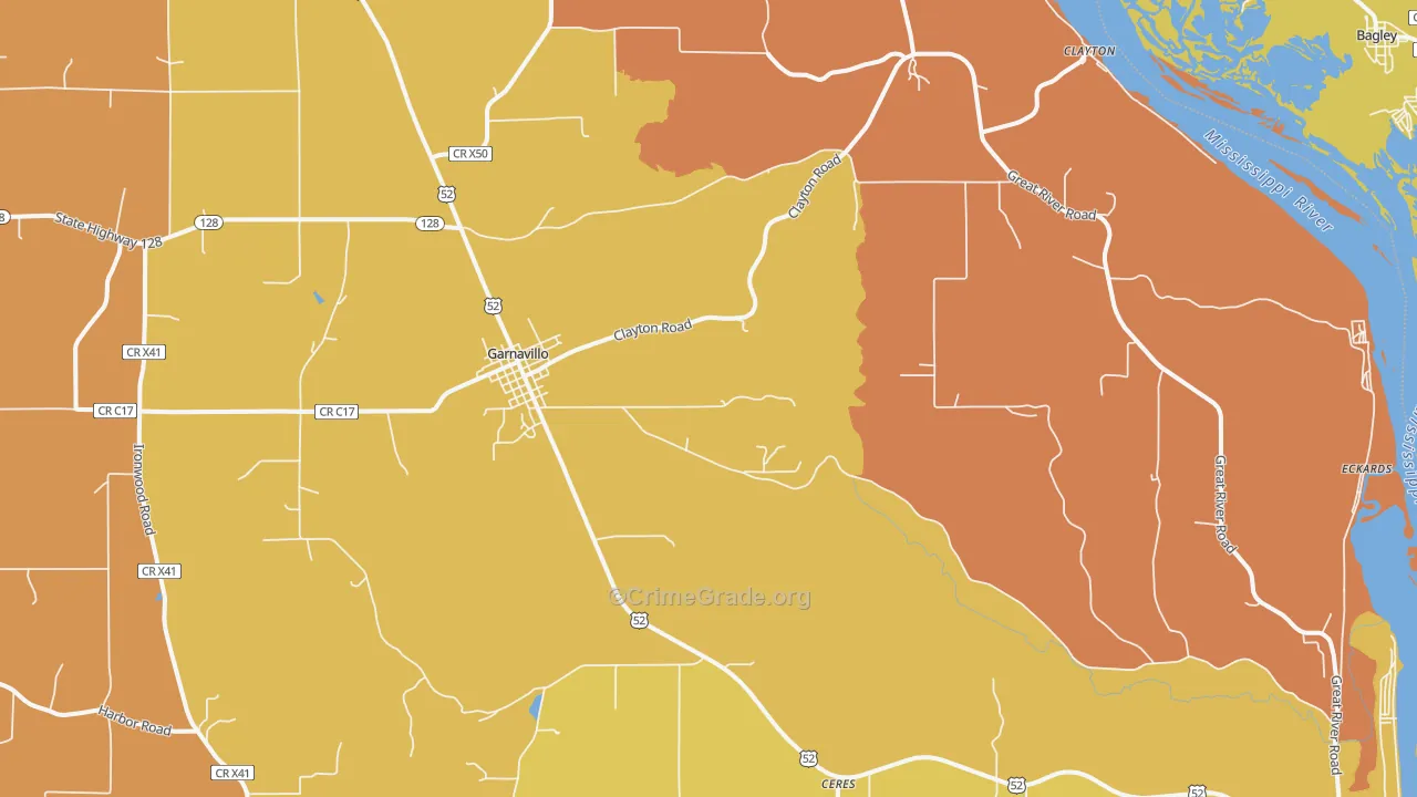 Garnavillo, IA Map of Murder Rates
