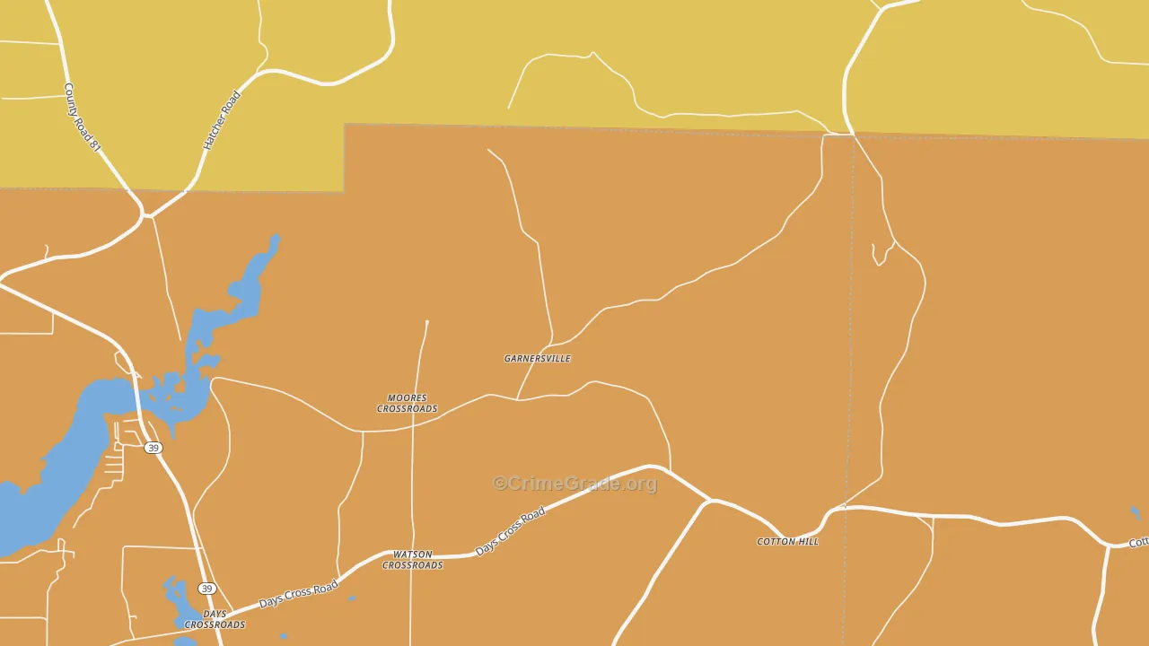 Garnersville, GA Map of Murder Rates