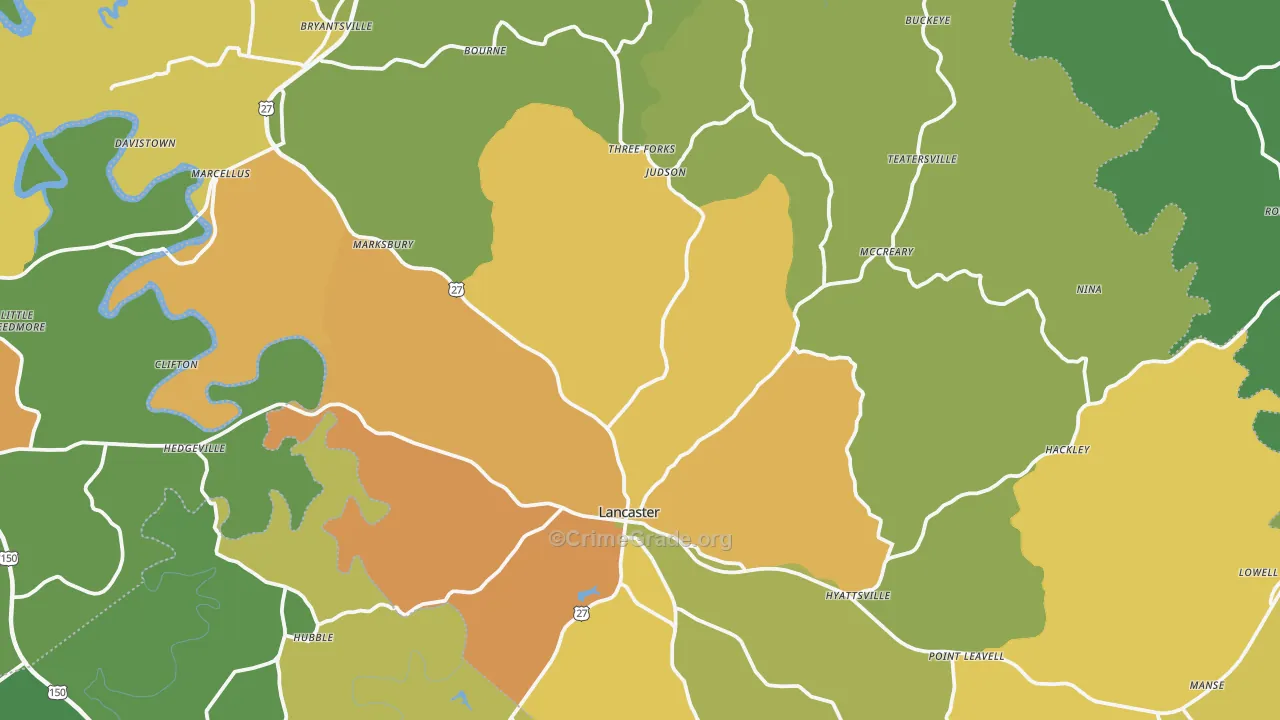 Garrard County, KY Map of Murder Rates