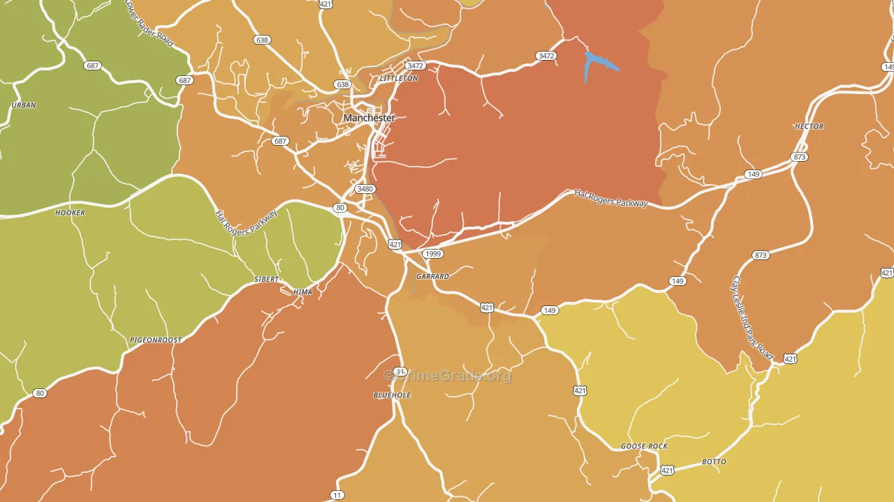 Garrard, KY Map of Murder Rates