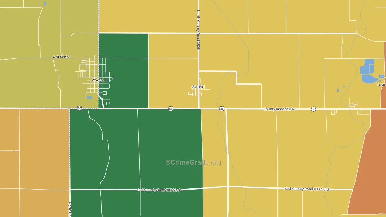 Garrett, IL Map of Murder Rates