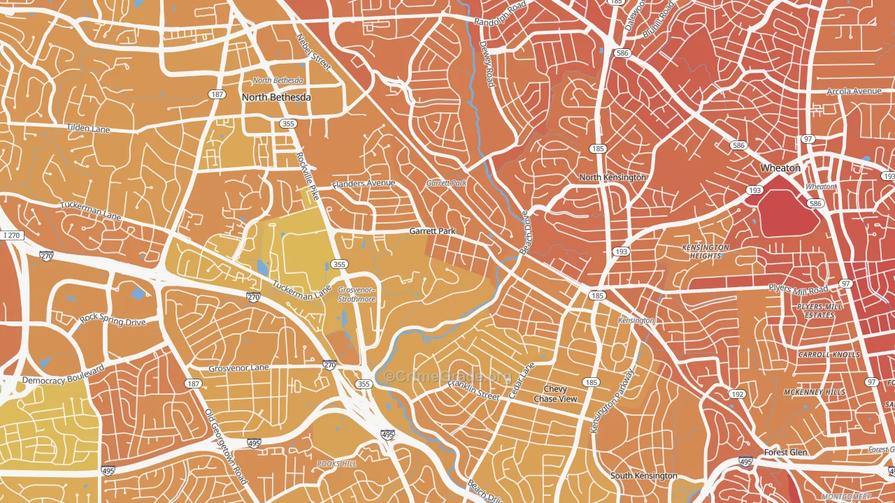 Garrett Park, MD Map of Murder Rates
