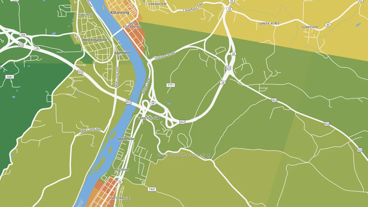 Garretts Run, PA Map of Murder Rates