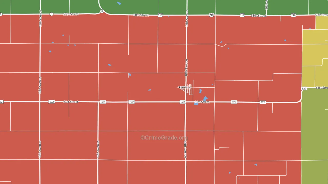 Garrison, IA Map of Murder Rates