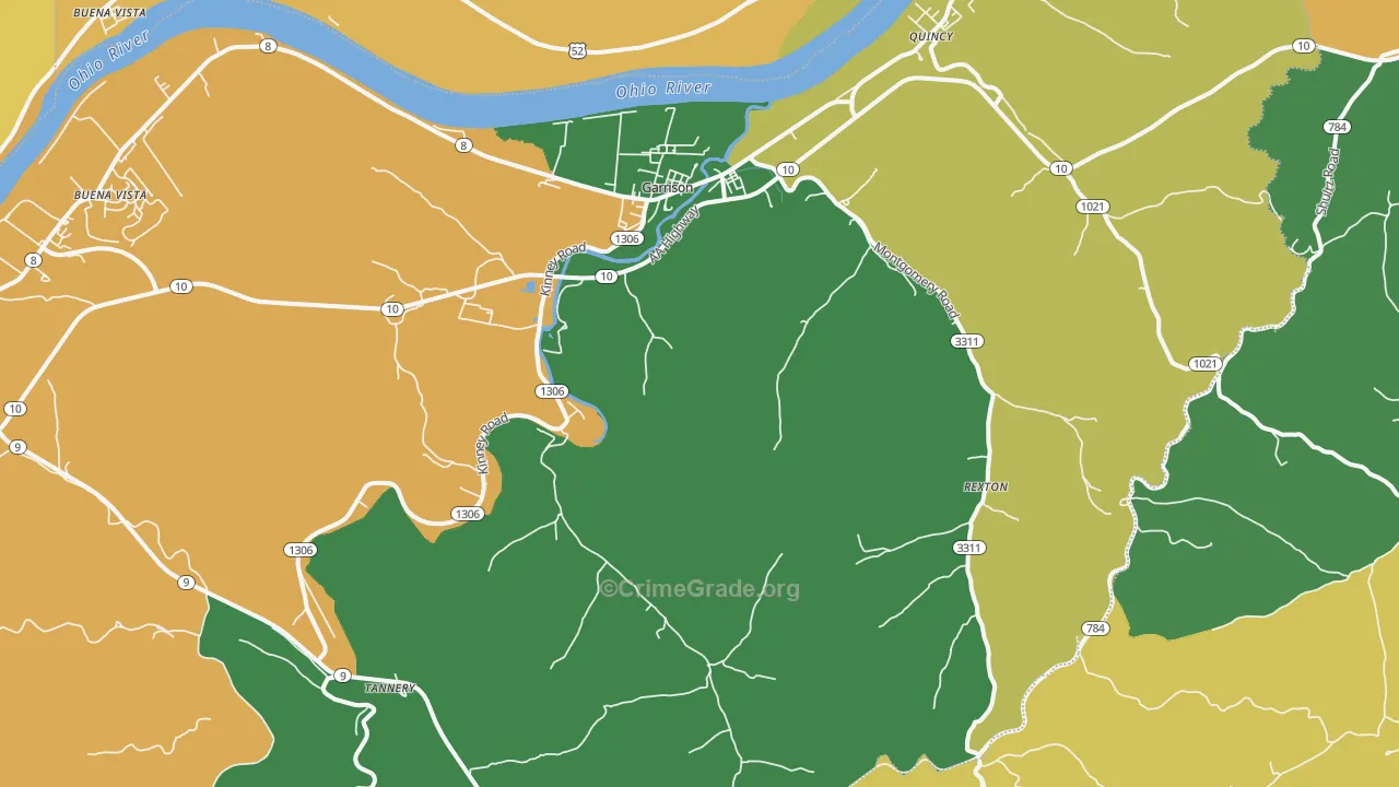 Garrison, KY Map of Murder Rates