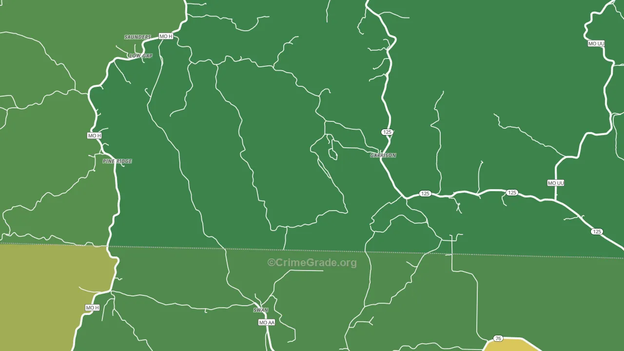 Garrison, MO Map of Murder Rates