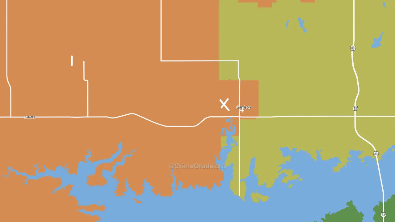 Garrison, ND Map of Murder Rates