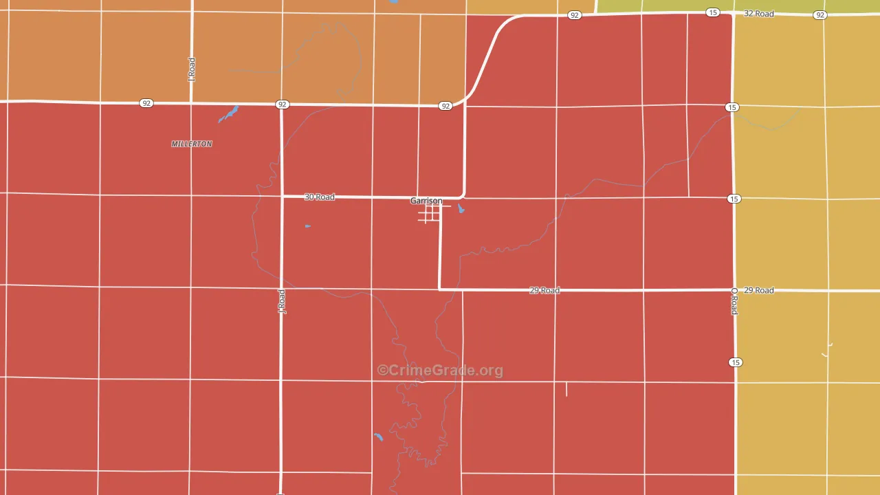 Garrison, NE Map of Murder Rates
