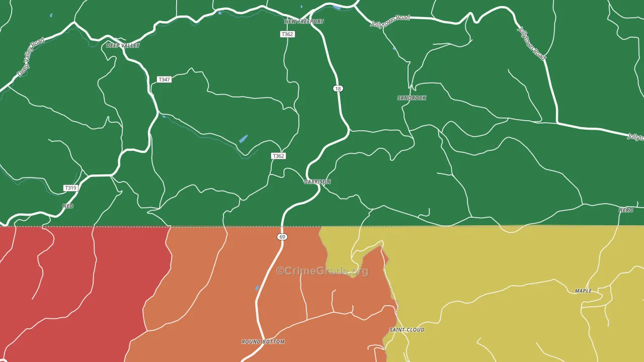 Garrison, PA Map of Murder Rates
