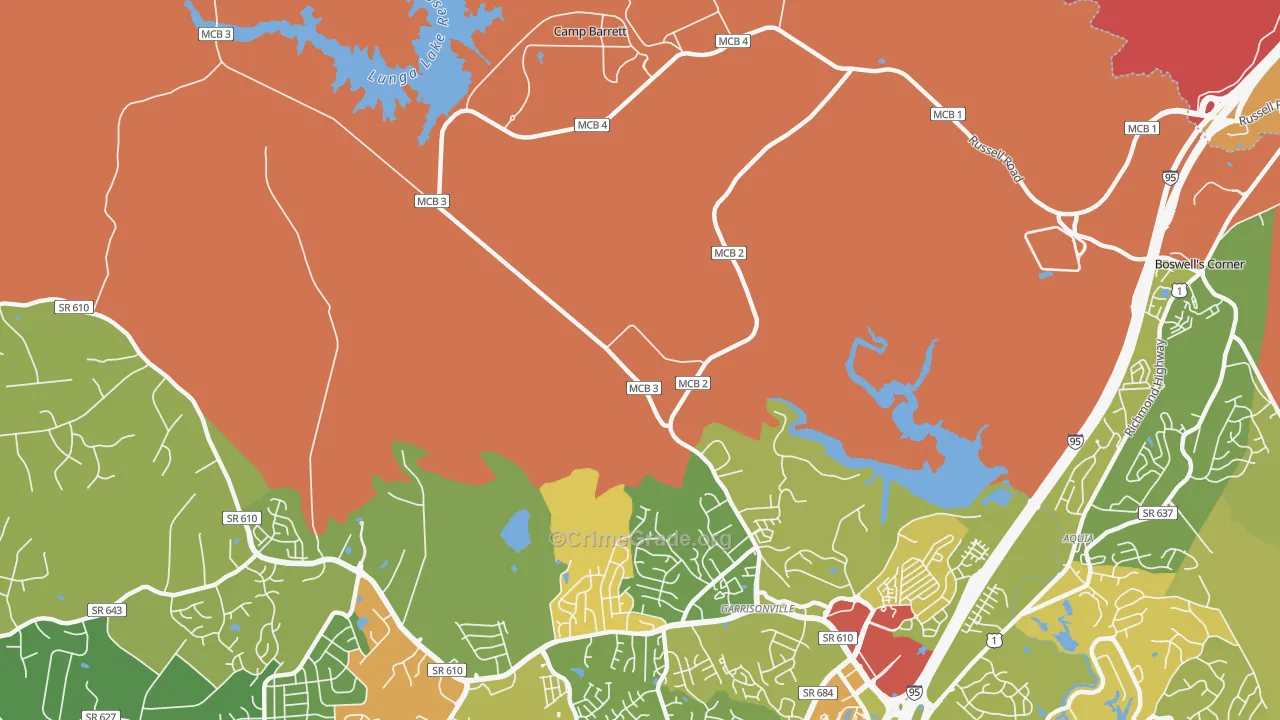 Garrisonville, VA Map of Murder Rates