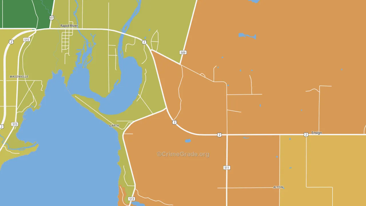 Garth, MI Map of Murder Rates