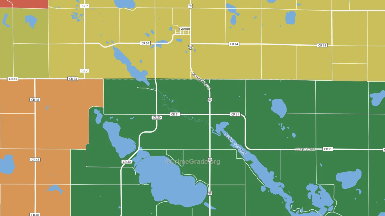 Garvin, MN Map of Murder Rates