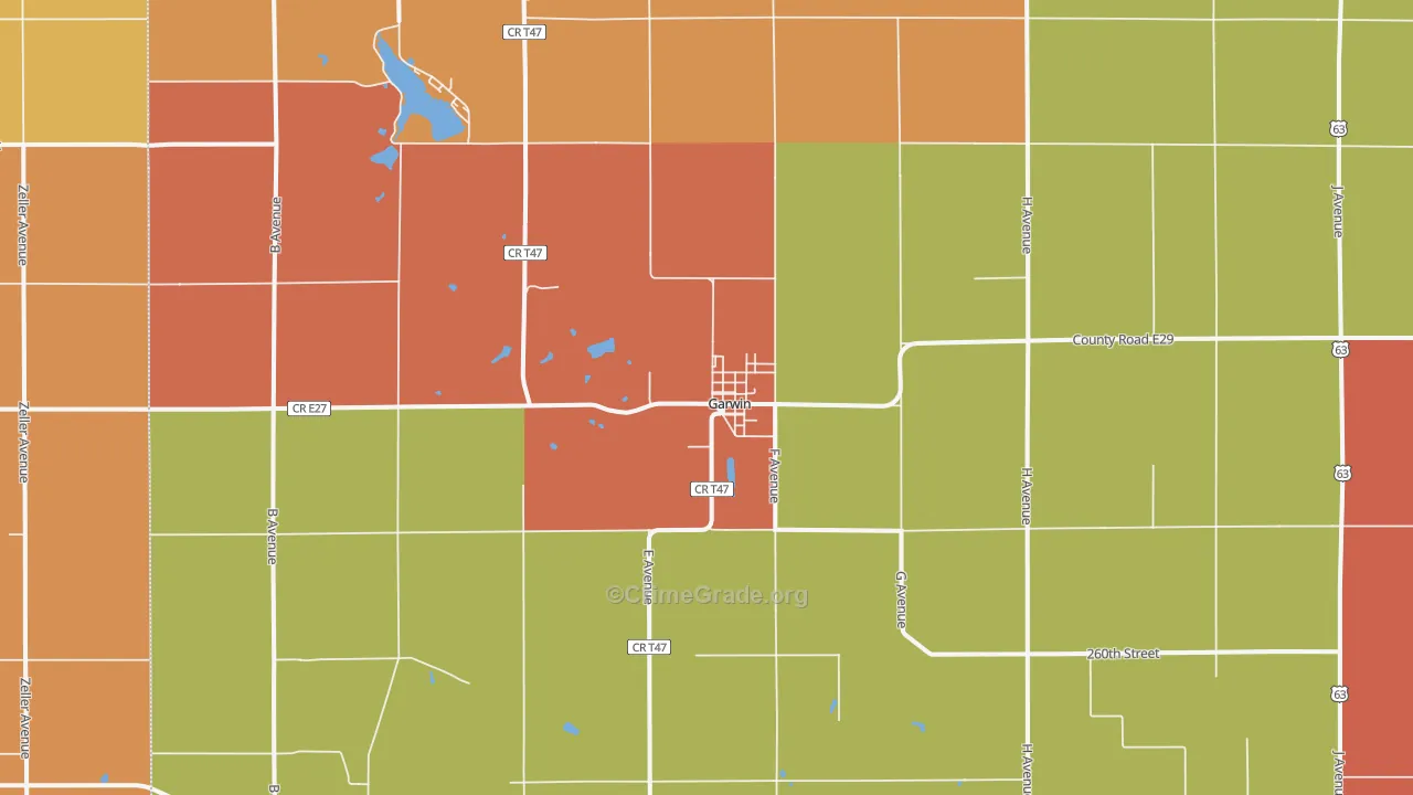 Garwin, IA Map of Murder Rates