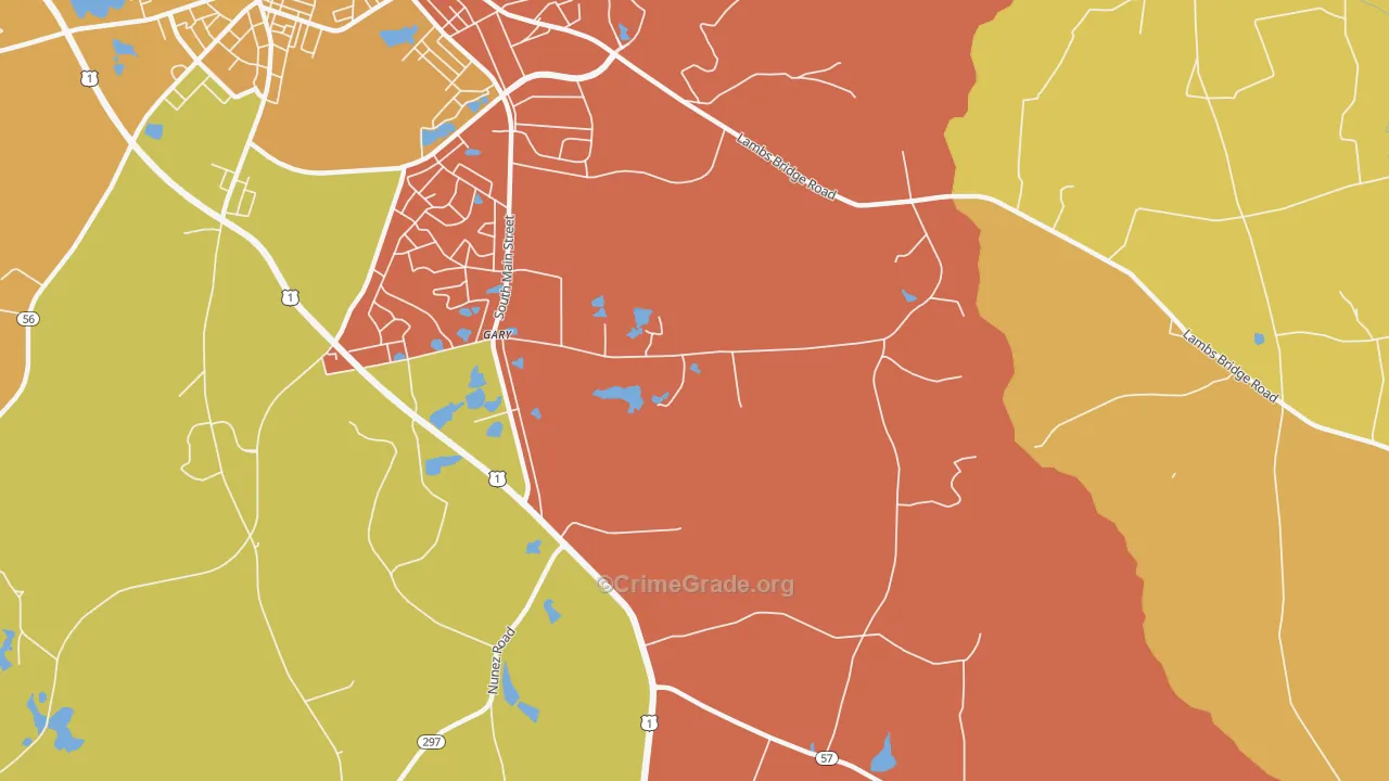 Gary, GA Map of Murder Rates