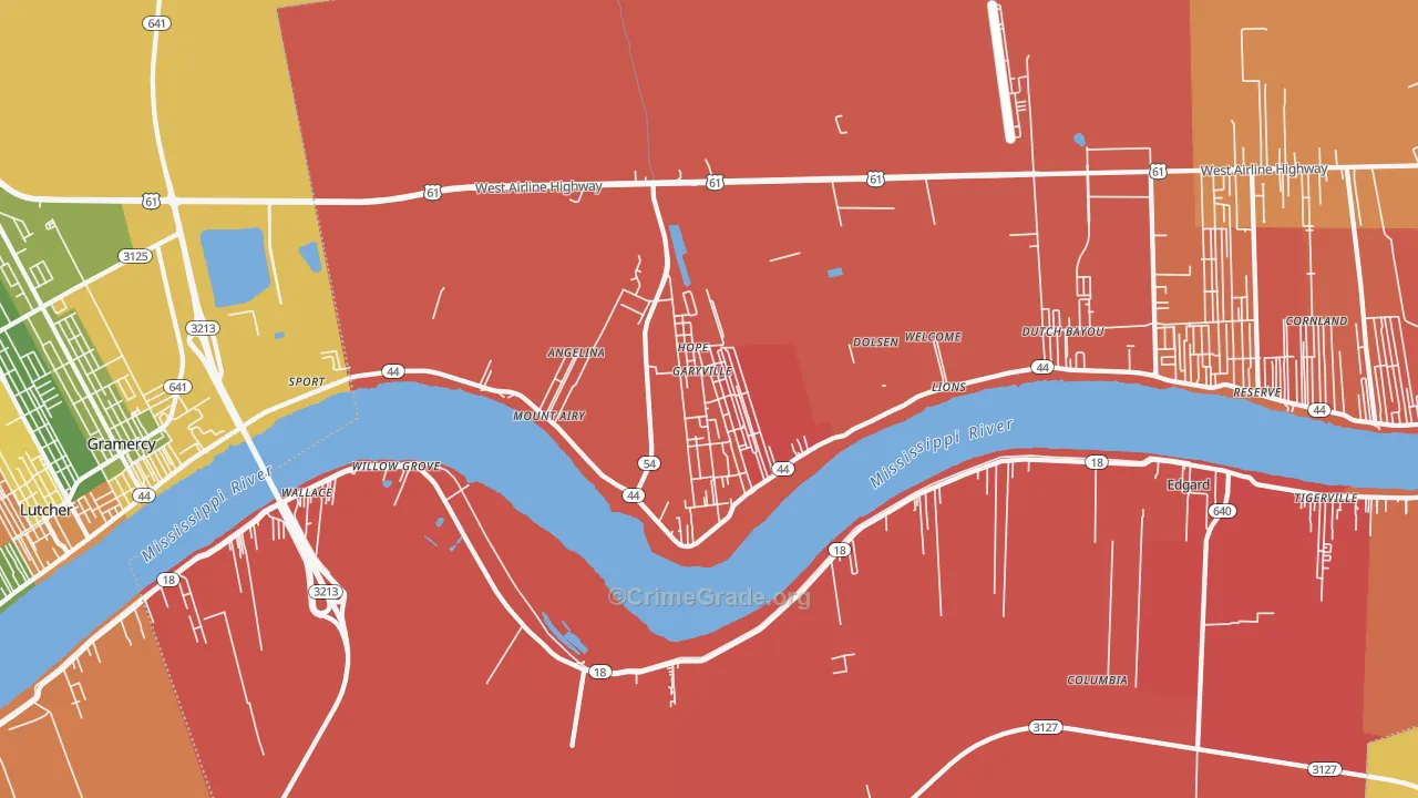 Garyville, LA Map of Murder Rates