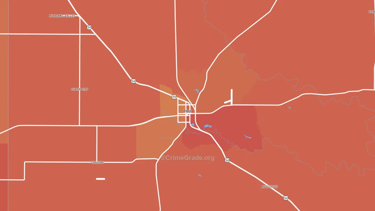 Garza County, TX Map of Murder Rates
