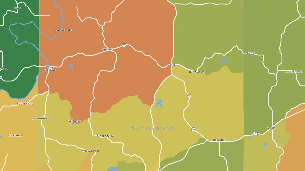 Gasconade County, MO Map of Murder Rates