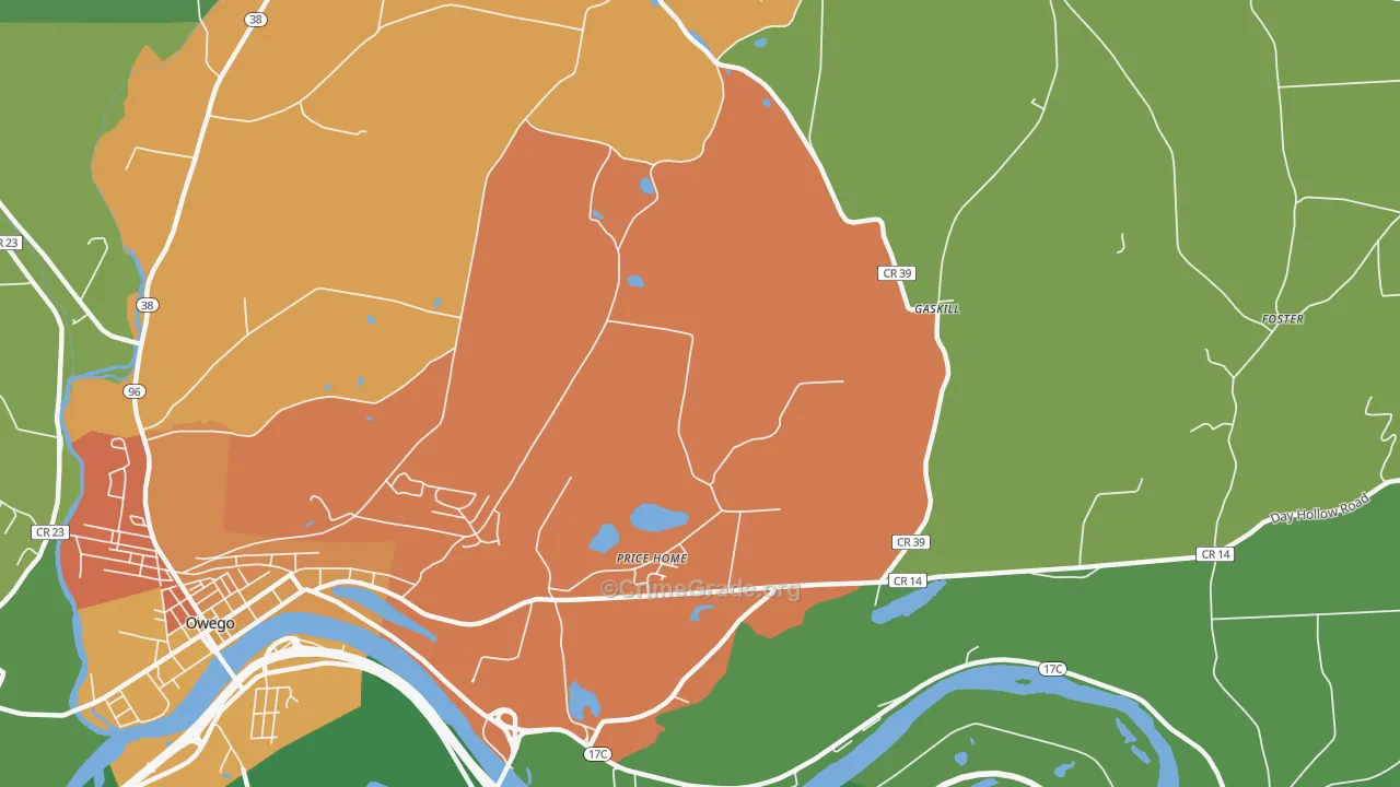 Gaskill, NY Map of Murder Rates