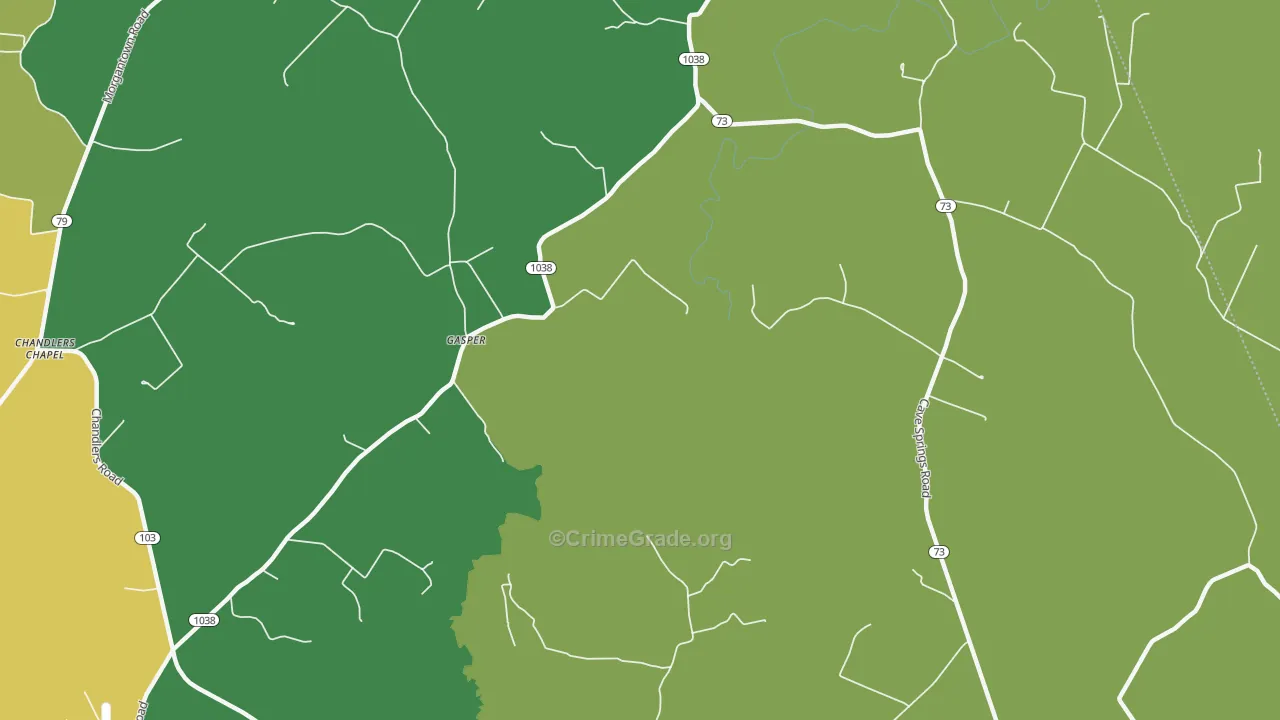 Gasper, KY Map of Murder Rates