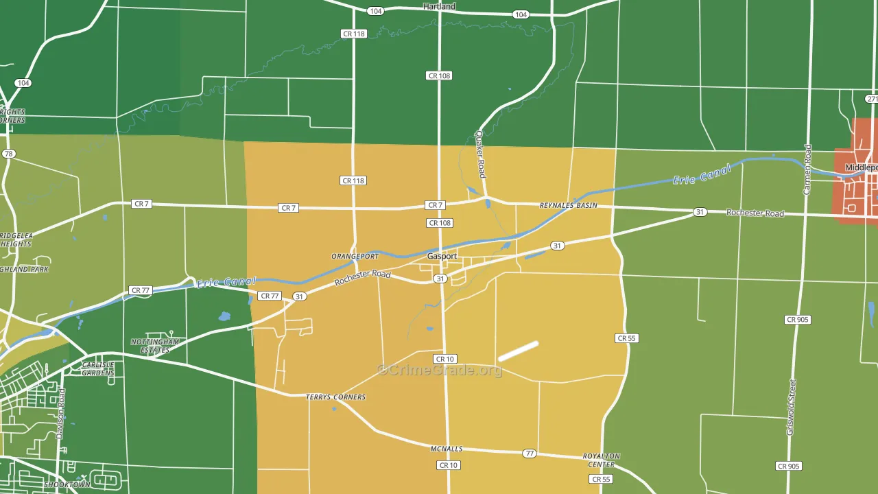 Gasport, NY Map of Murder Rates