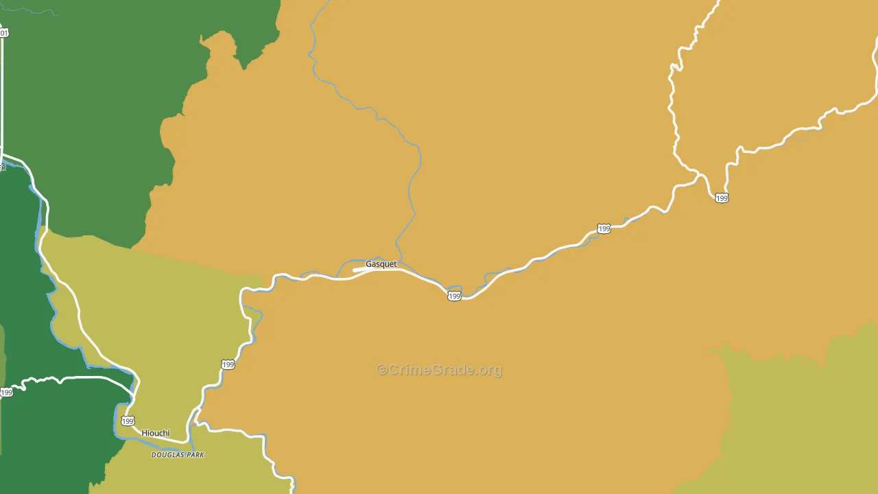 Gasquet, CA Map of Murder Rates