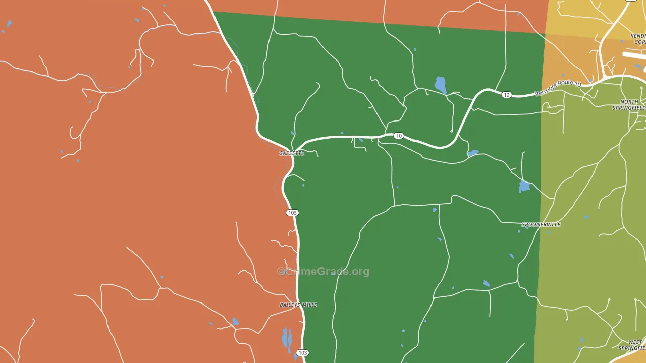 Gassetts, VT Map of Murder Rates