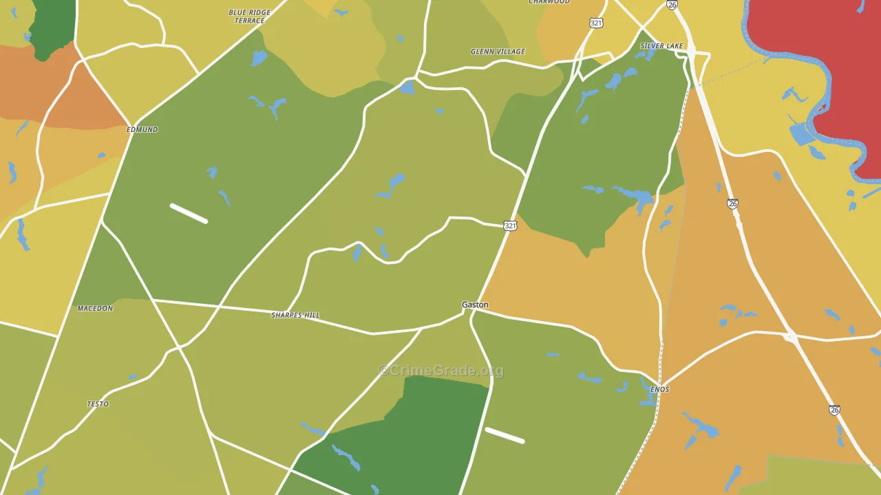 Gaston, SC Map of Murder Rates