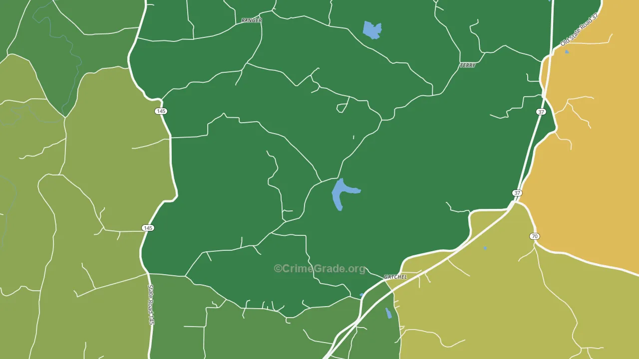 Gatchel, IN Map of Murder Rates