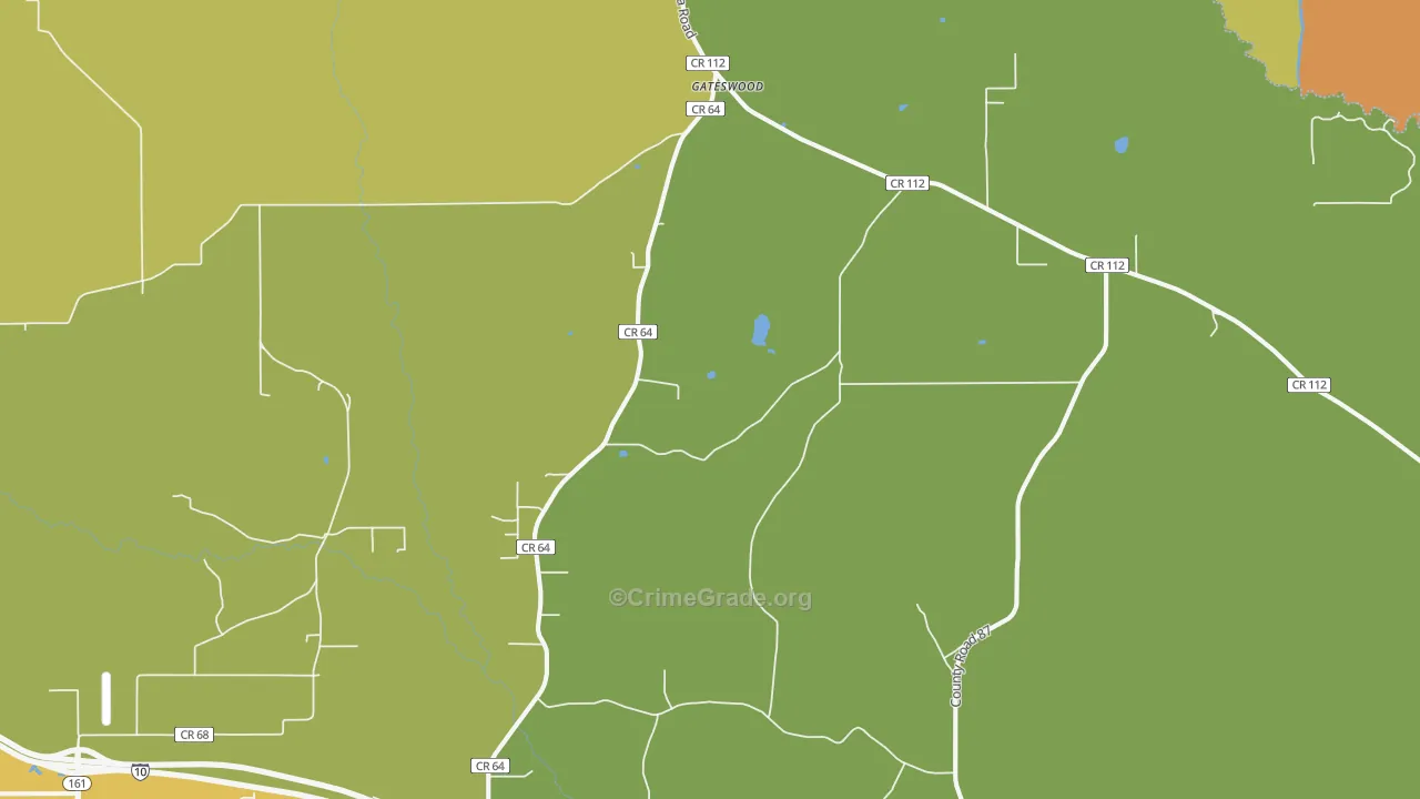 Gateswood, AL Map of Murder Rates