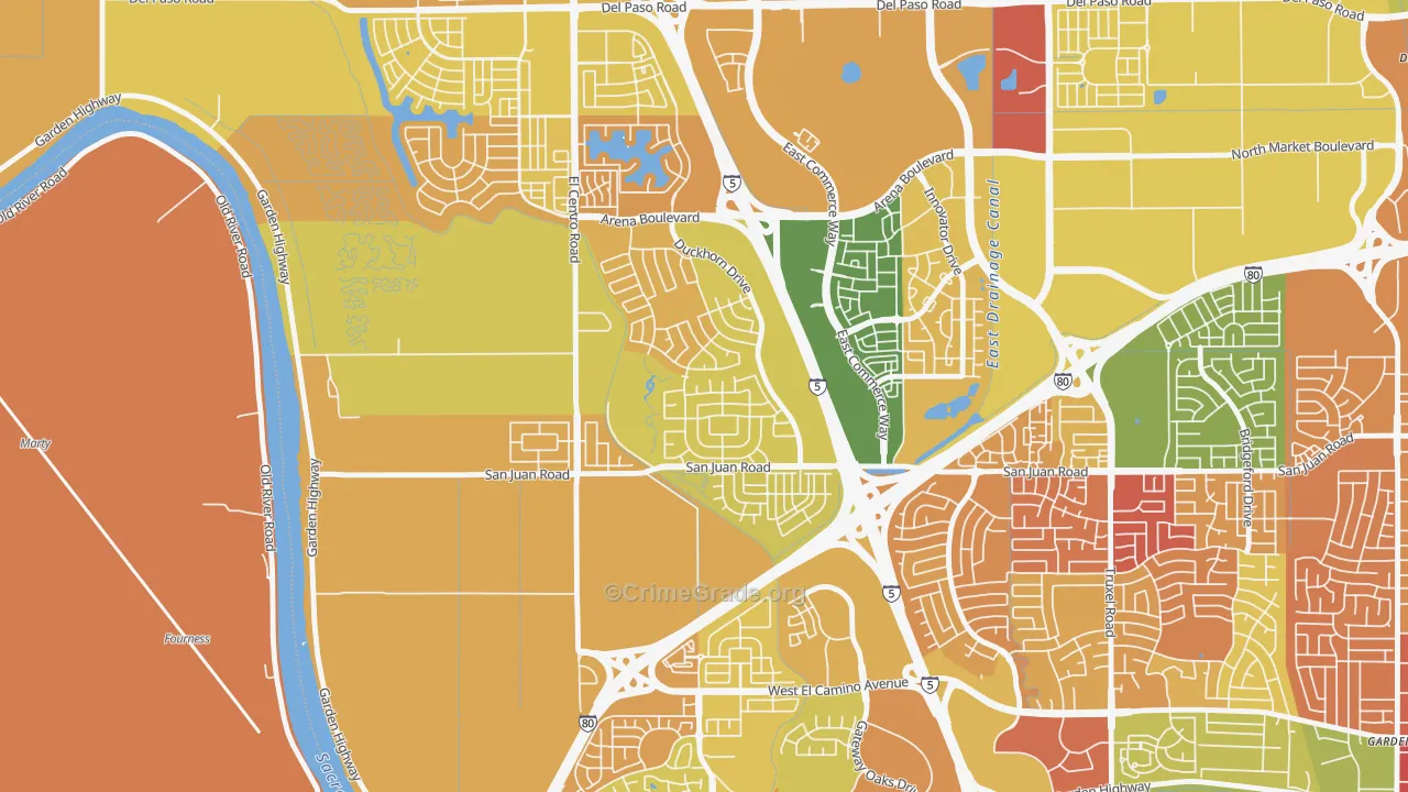 Gateway West, Sacramento, CA Map of Murder Rates