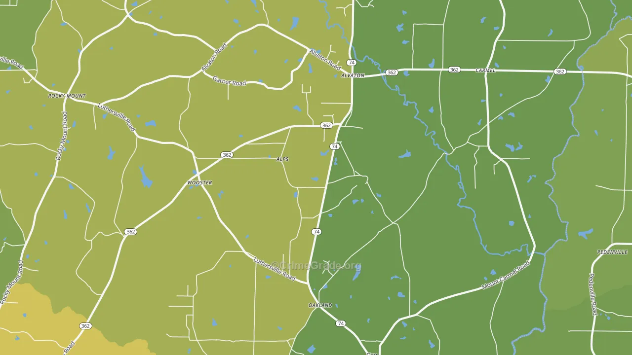 Gay, GA Map of Murder Rates