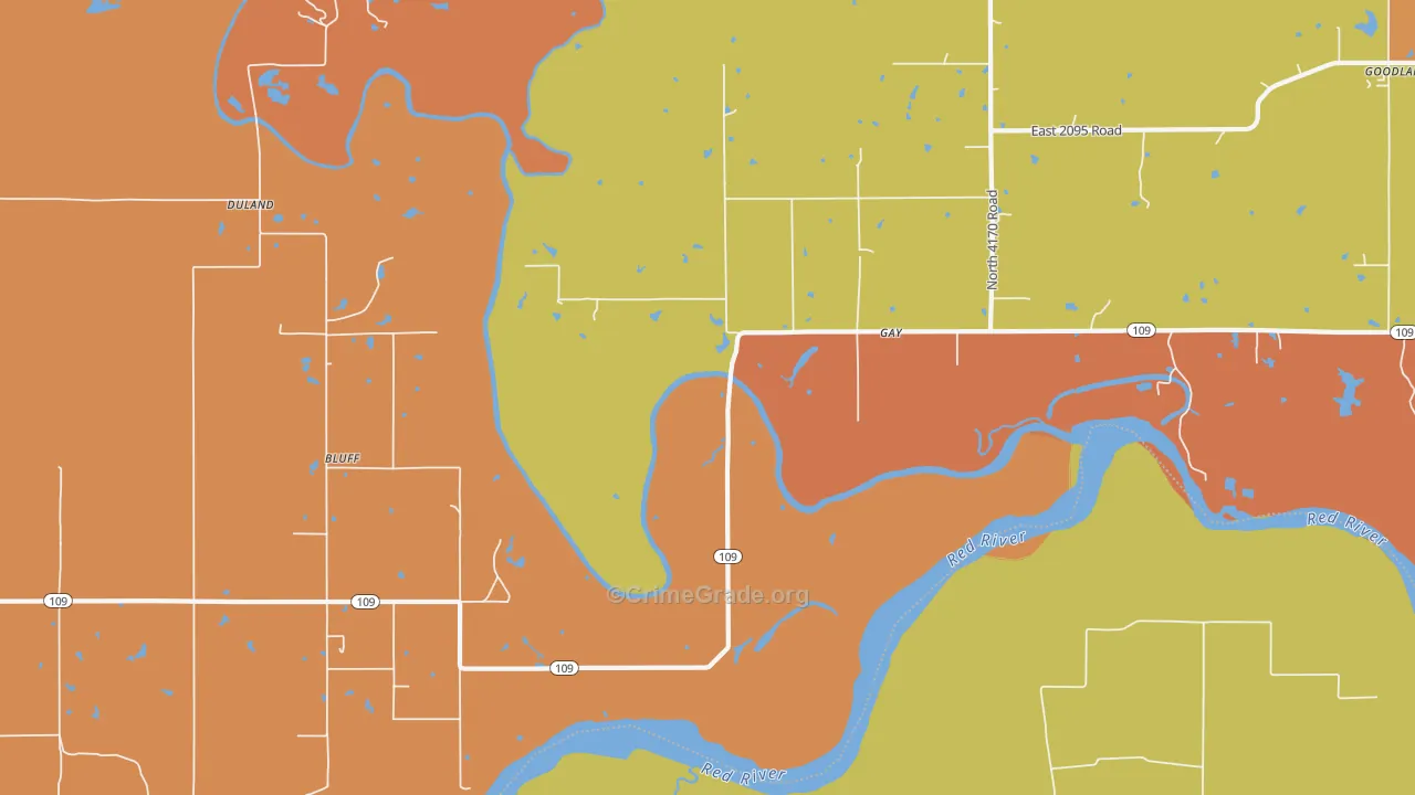 Gay, OK Map of Murder Rates