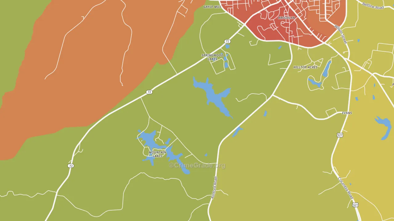 Gayle Mill, SC Map of Murder Rates