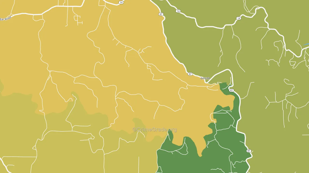 Gayler, AR Map of Murder Rates